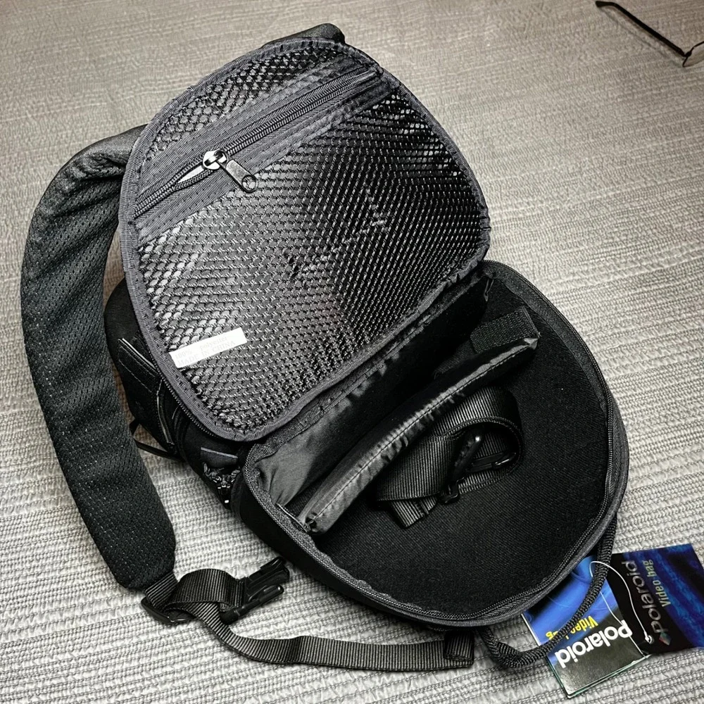 Vintage Polaroid Video Bag Camera Case Hardshell Padded Black NWT Retro Gear